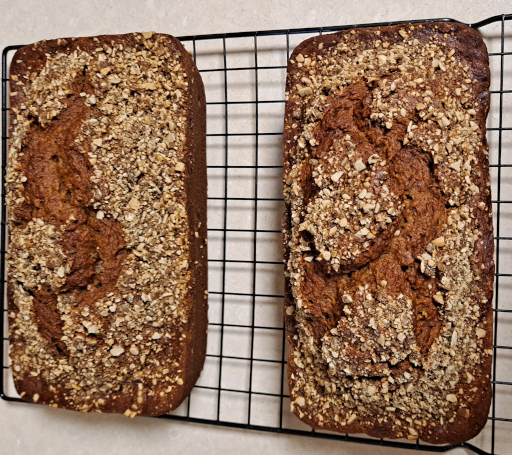 Pumpkin Banana Bread - Cooling On The Rack